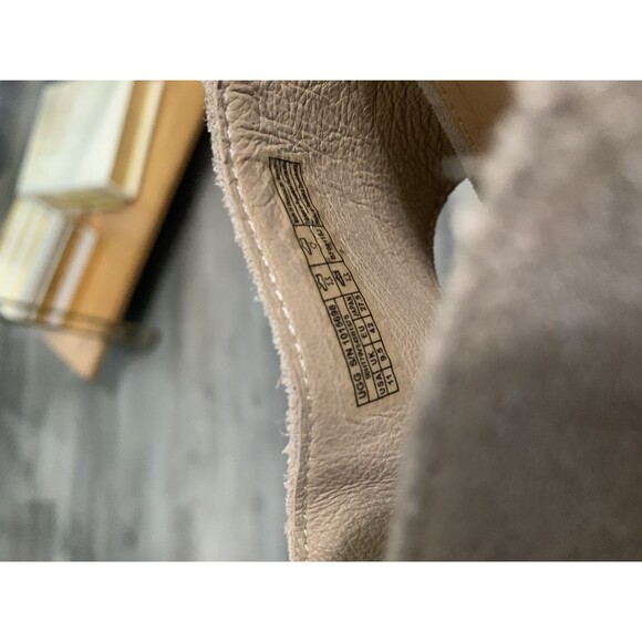 UGG Shoes Womens Size 11 Taupe Suede Heeled Sandals Open Toe Slip On Mule - Picture 7 of 7